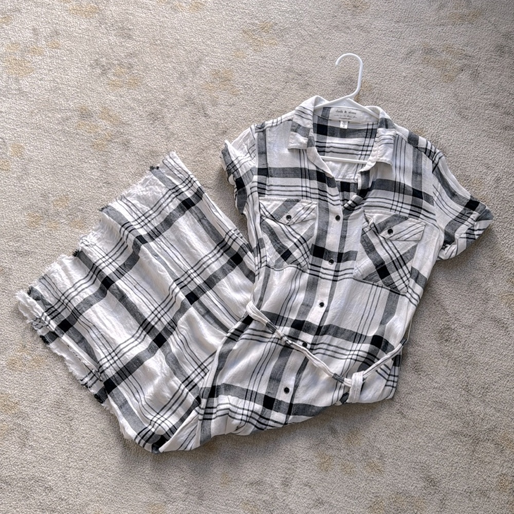 Anthropologie Plaid Button-Up Dress
